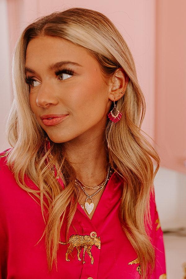 Better With Bubbly Earrings In Fuchsia Product Image