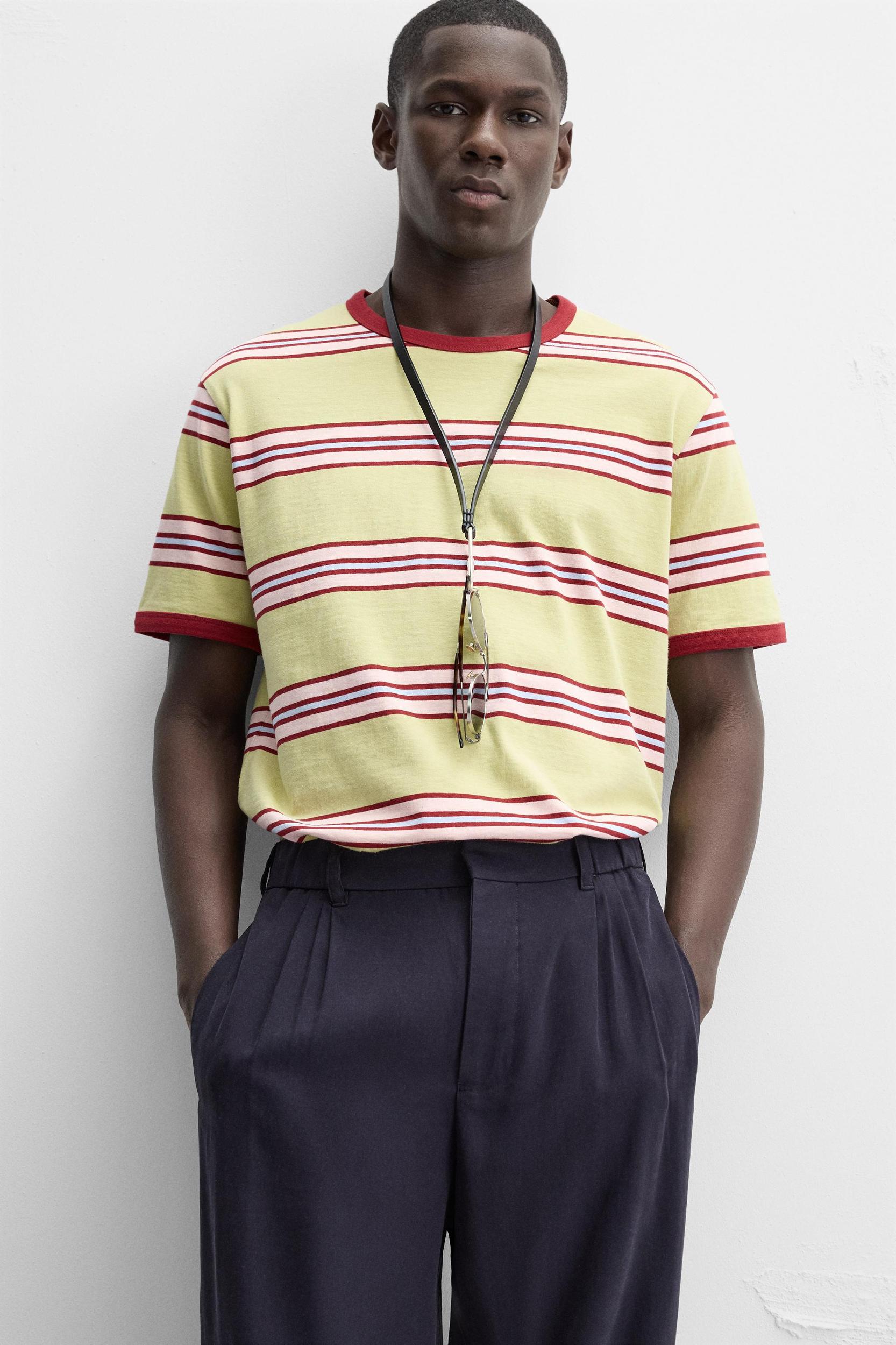 STRIPED CONTRAST T-SHIRT Product Image