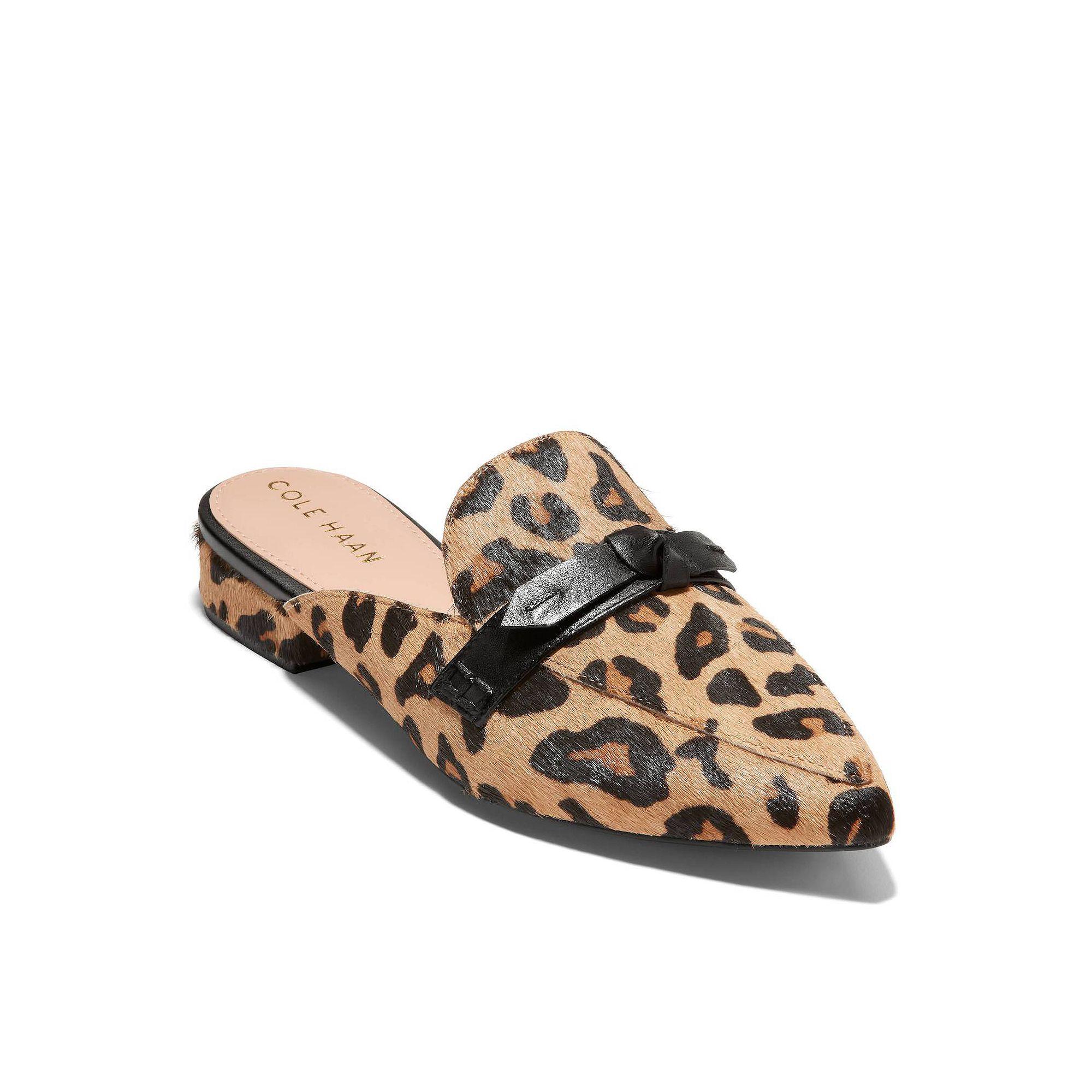 Cole Haan Piper Women's Bow Top Pointed Mules, Size: 10, Leopard Print Product Image