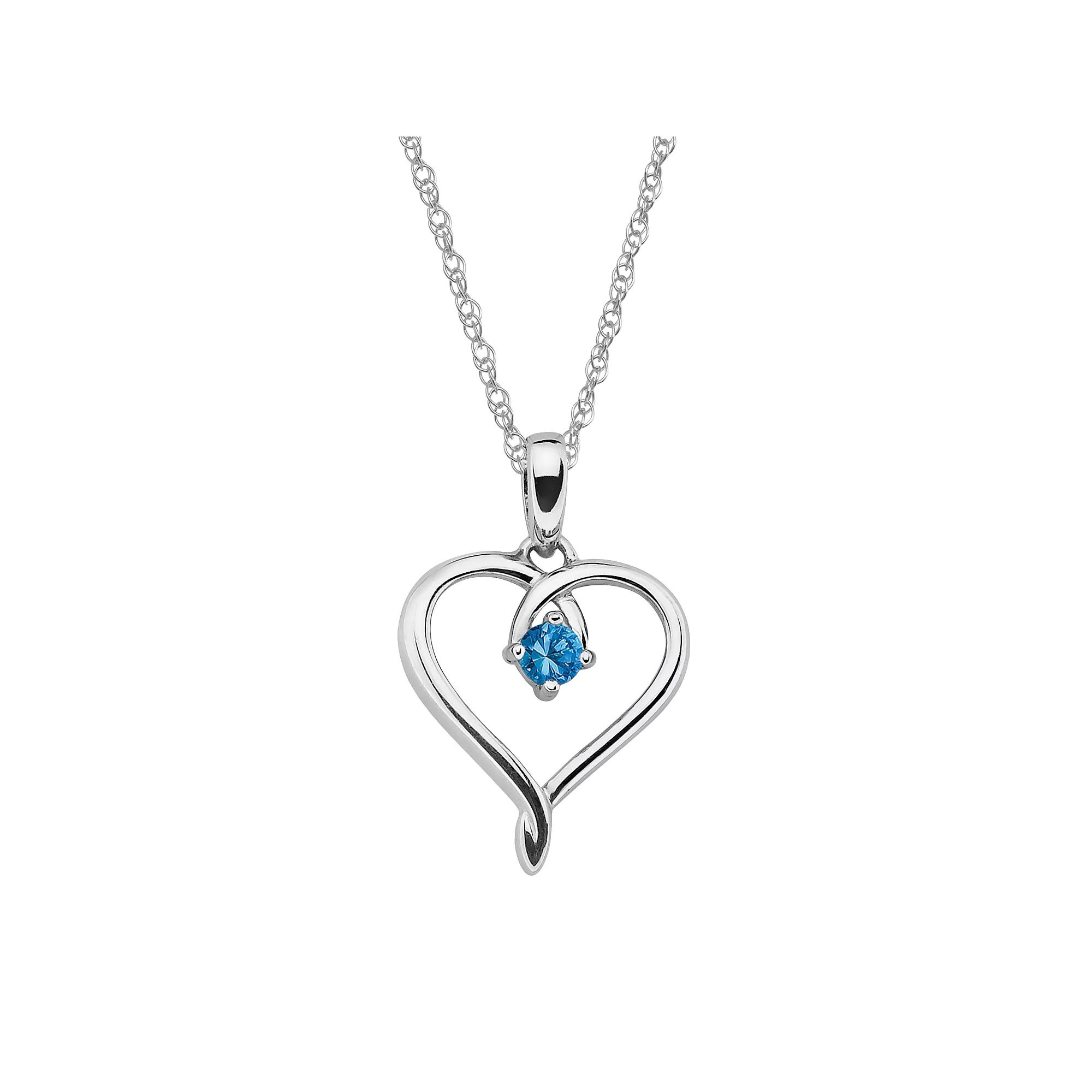 Boston Bay Diamonds Sterling Silver Blue Topaz Openwork Heart Pendant, Womens Product Image
