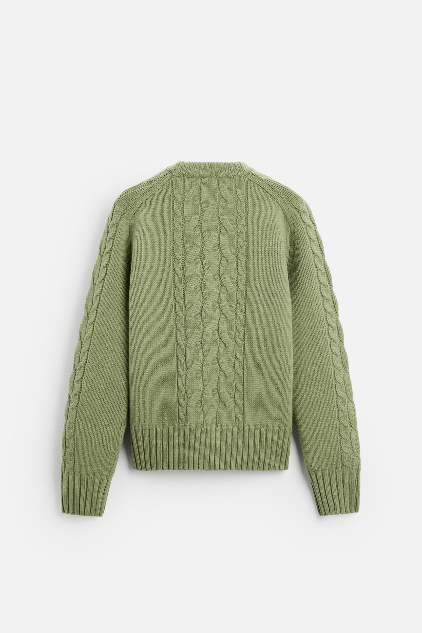 TEXTURED CABLE KNIT SWEATER Product Image