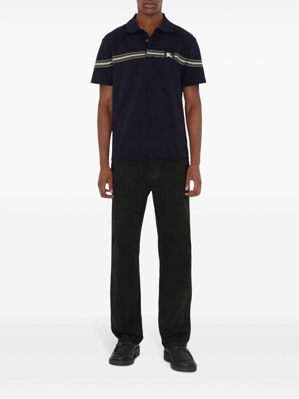 striped cotton polo shirt Product Image