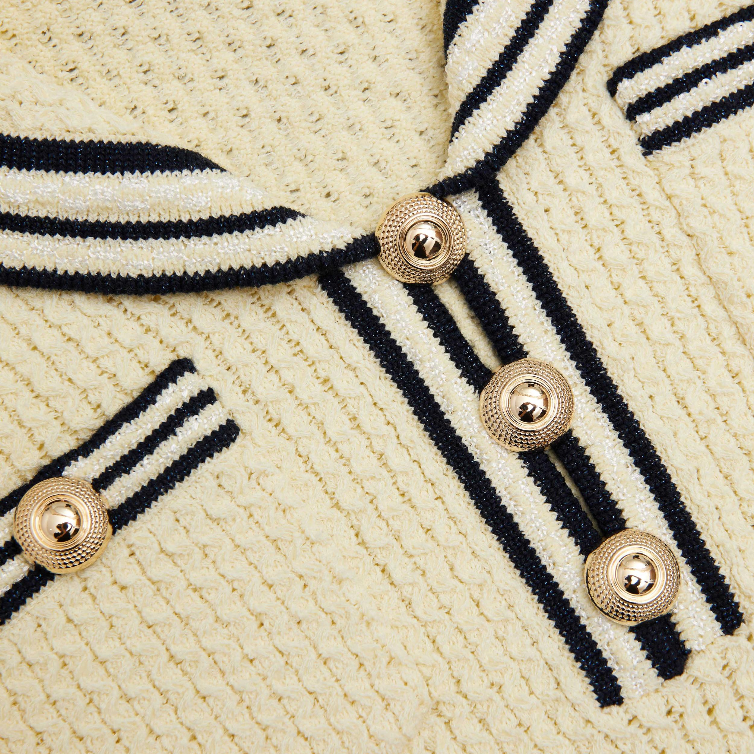 Yellow Textured Knit Mini Dress Product Image