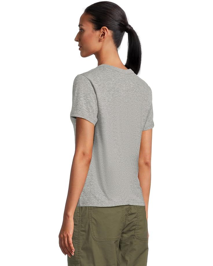 Striped Baby Tee With Crest Button Detail Product Image