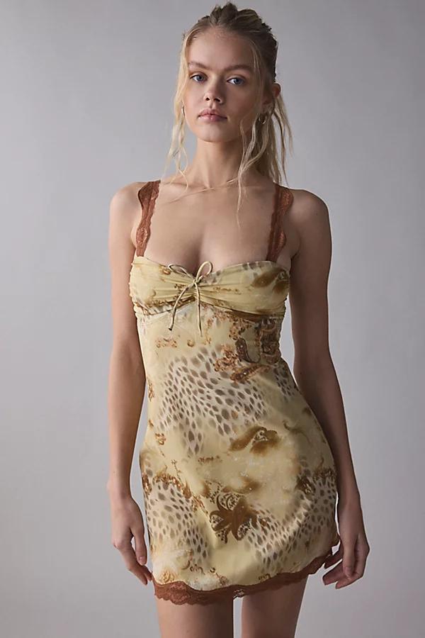 Out From Under Mon Amor Lace-Strap Mesh Slip Womens at Urban Outfitters Product Image