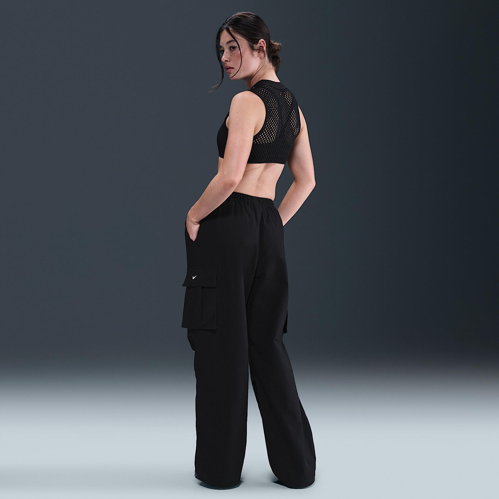 Womens Nike Sportswear Mid-Rise Oversized Woven Cargo Pants | HV1966-010 Product Image