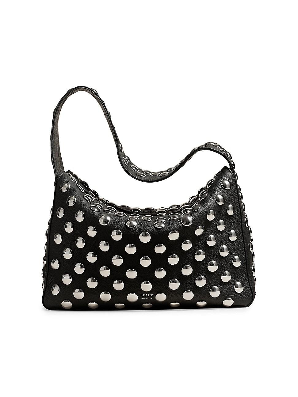 Womens Elena Studded Leather Box Shoulder Bag Product Image