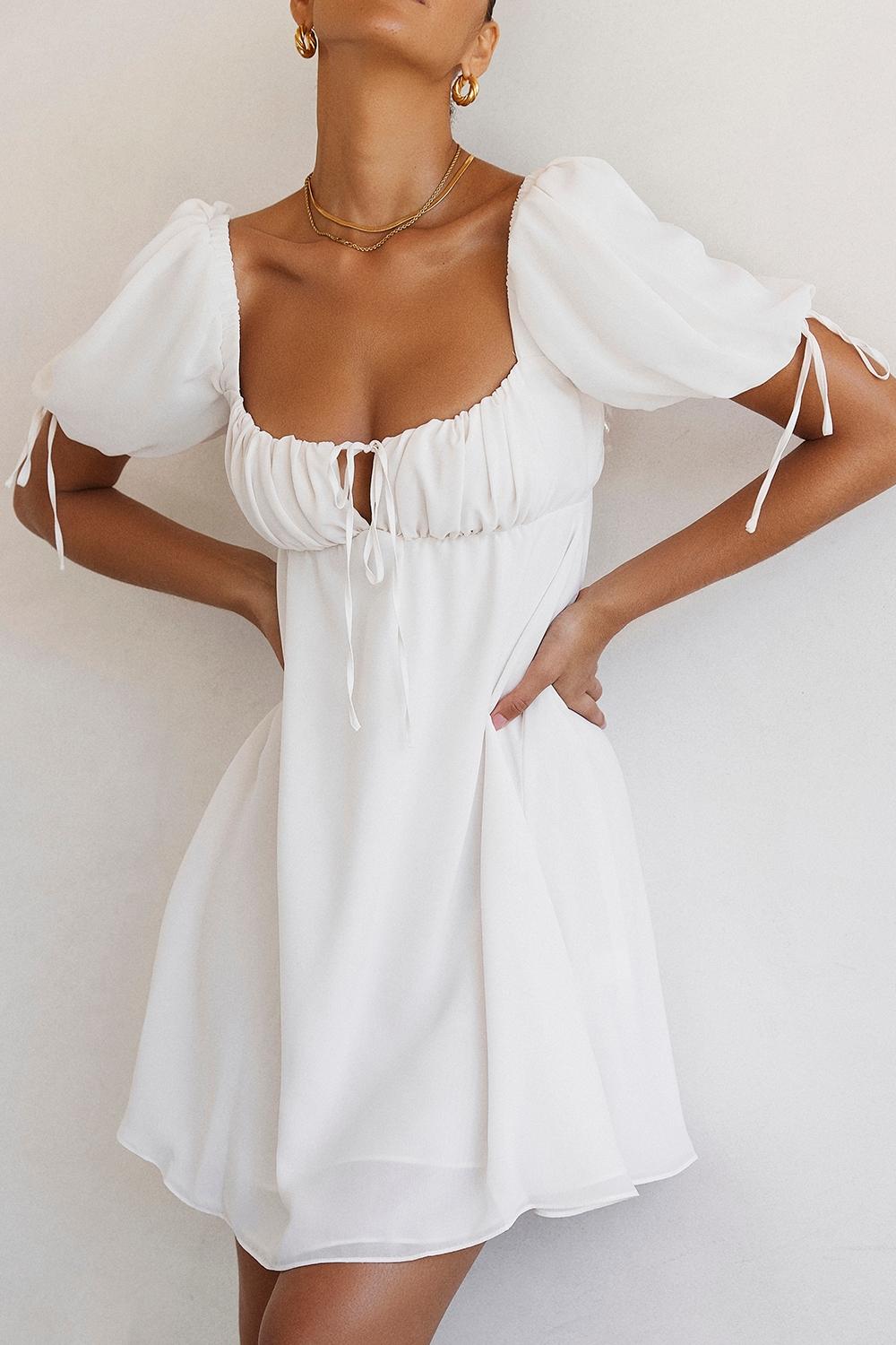 Princess  ivory georgette mini dress - sale Product Image