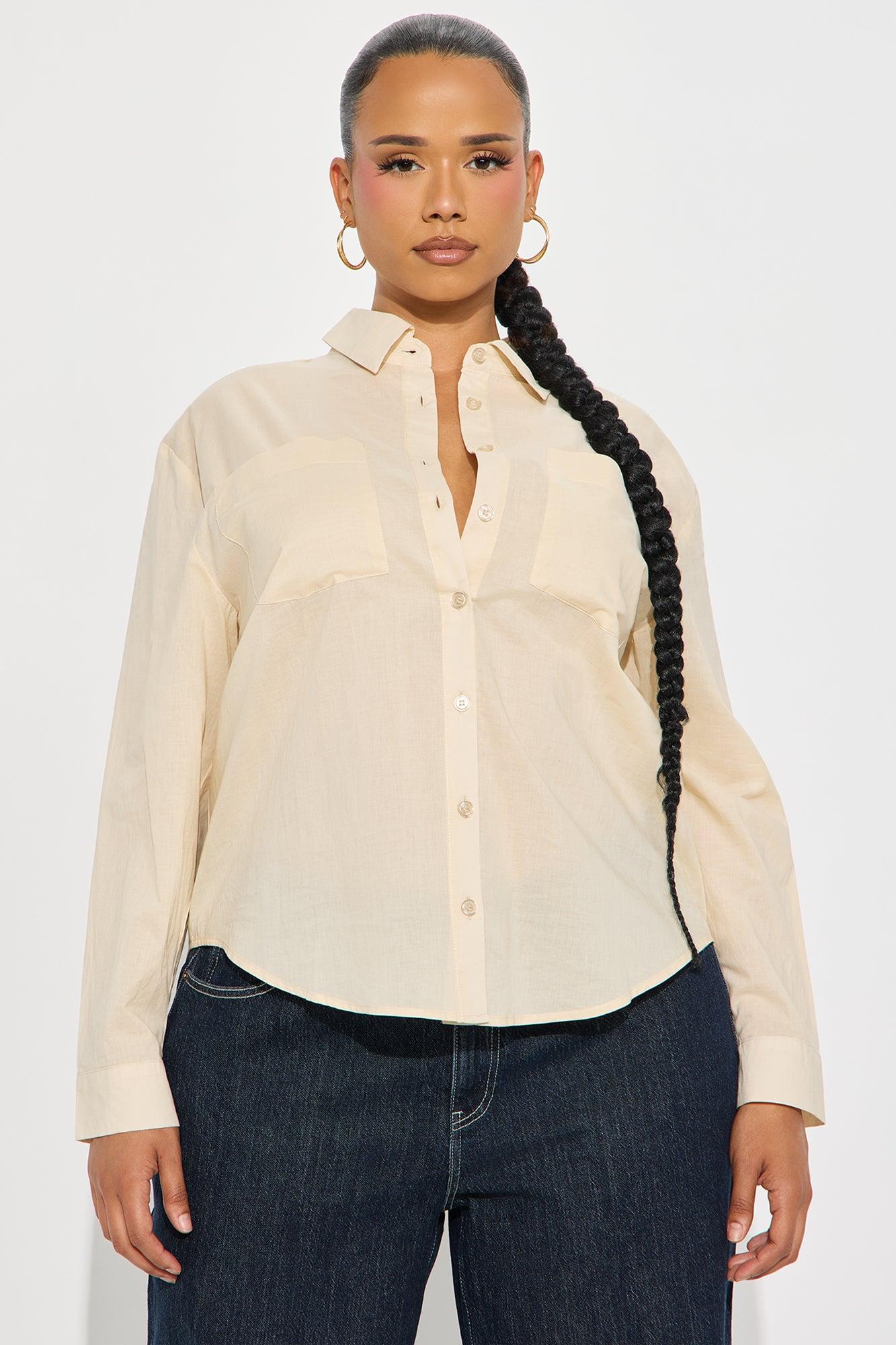 Simplicity Button Up Shirt - Taupe Product Image