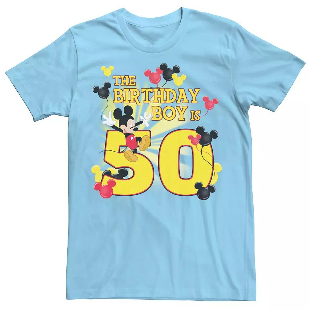 Disney's Mickey & Friends Men's 50 Year Old Birthday Boy Tee, Size: Medium, Light Blue Product Image