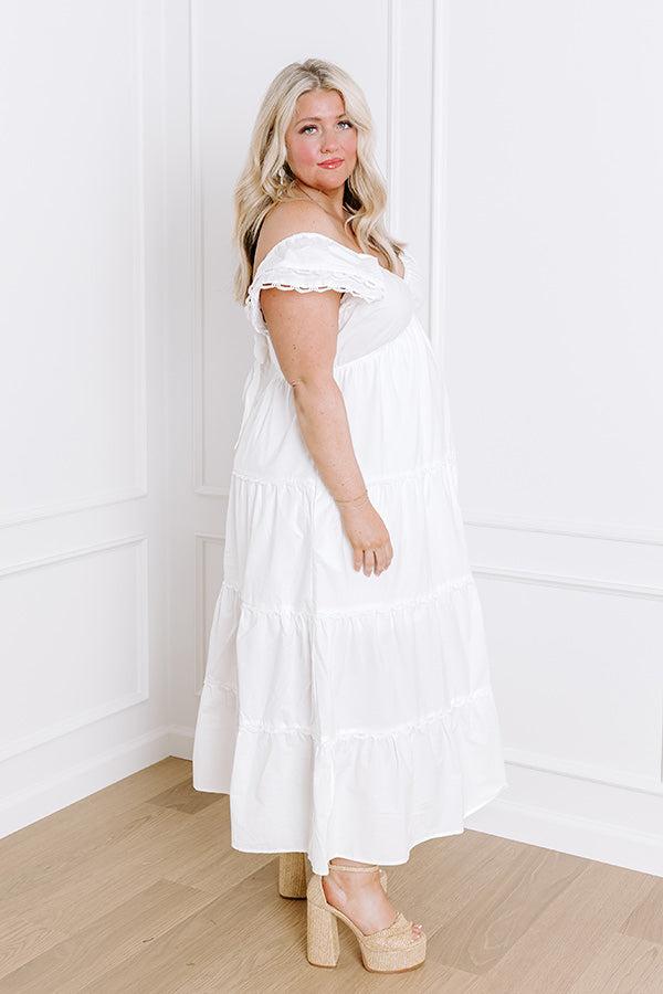 Field of Dreams Maxi Dress in White Curves Product Image