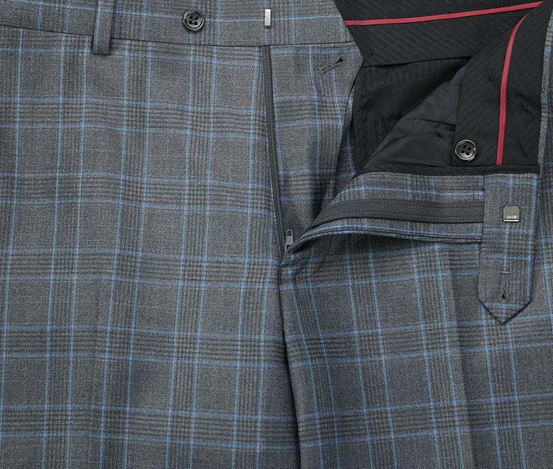 Lozano Collection - Men's 2 Piece Regular Fit Gray Windowpane Suit Male Product Image