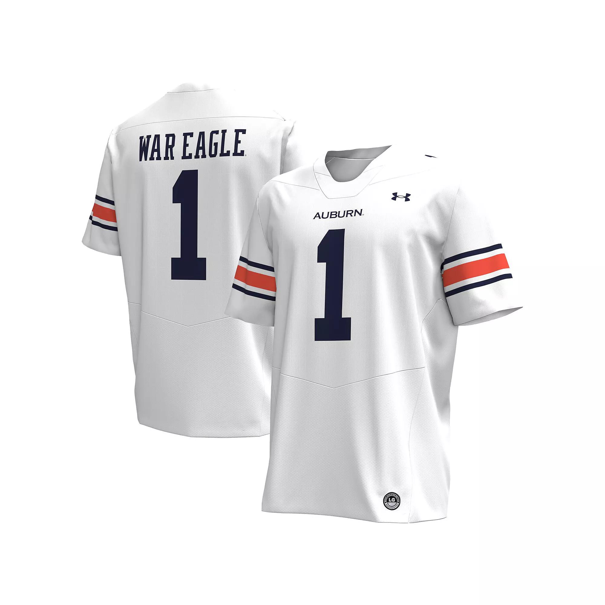 Men's Under Armour #1 White Auburn Tigers Replica Football Jersey,  Product Image
