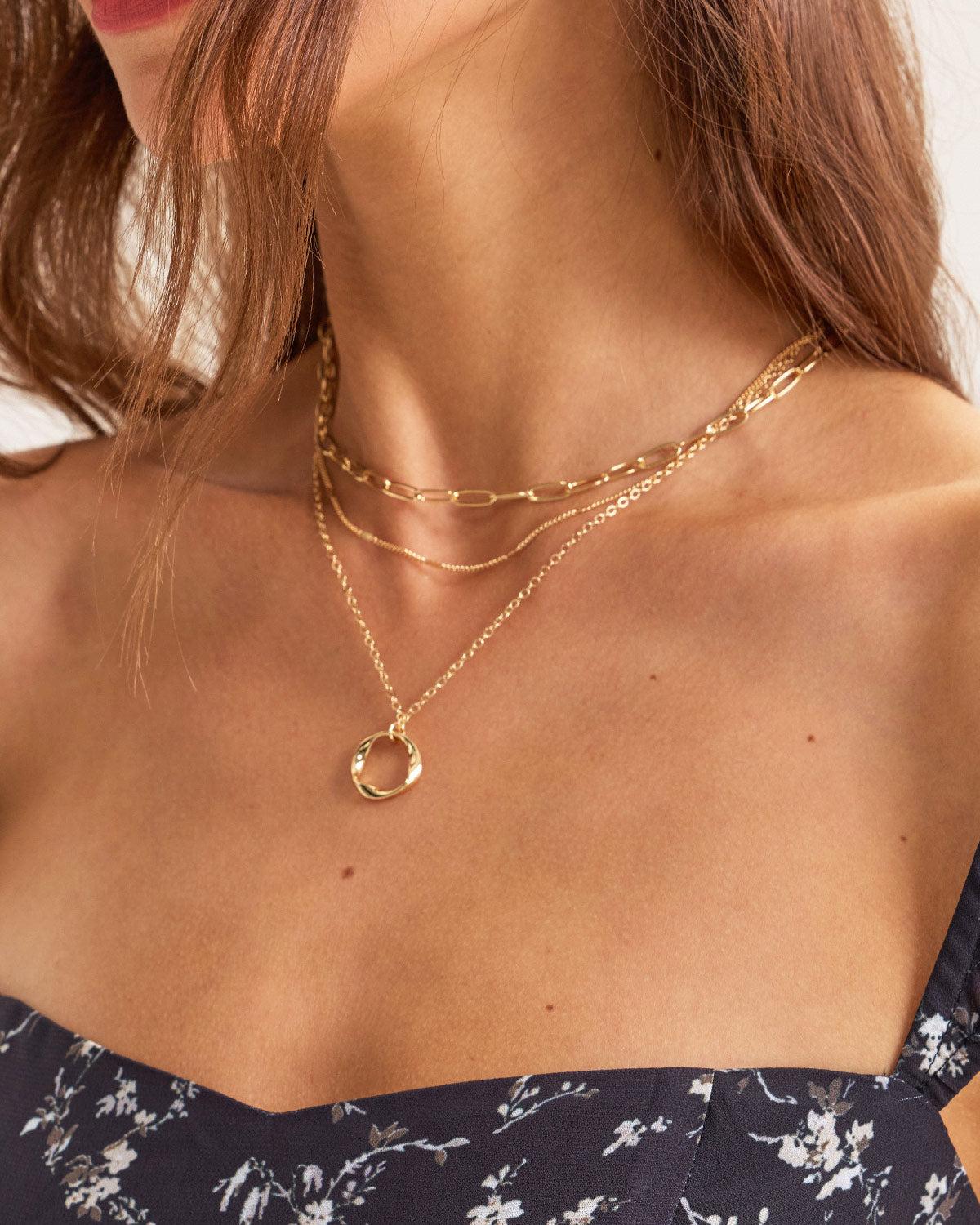 Gold Three-Layer Necklace Product Image