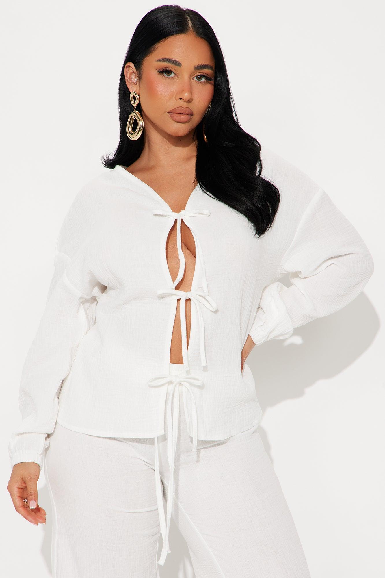 On Cloud 9 Gauze Pant Set - White Product Image