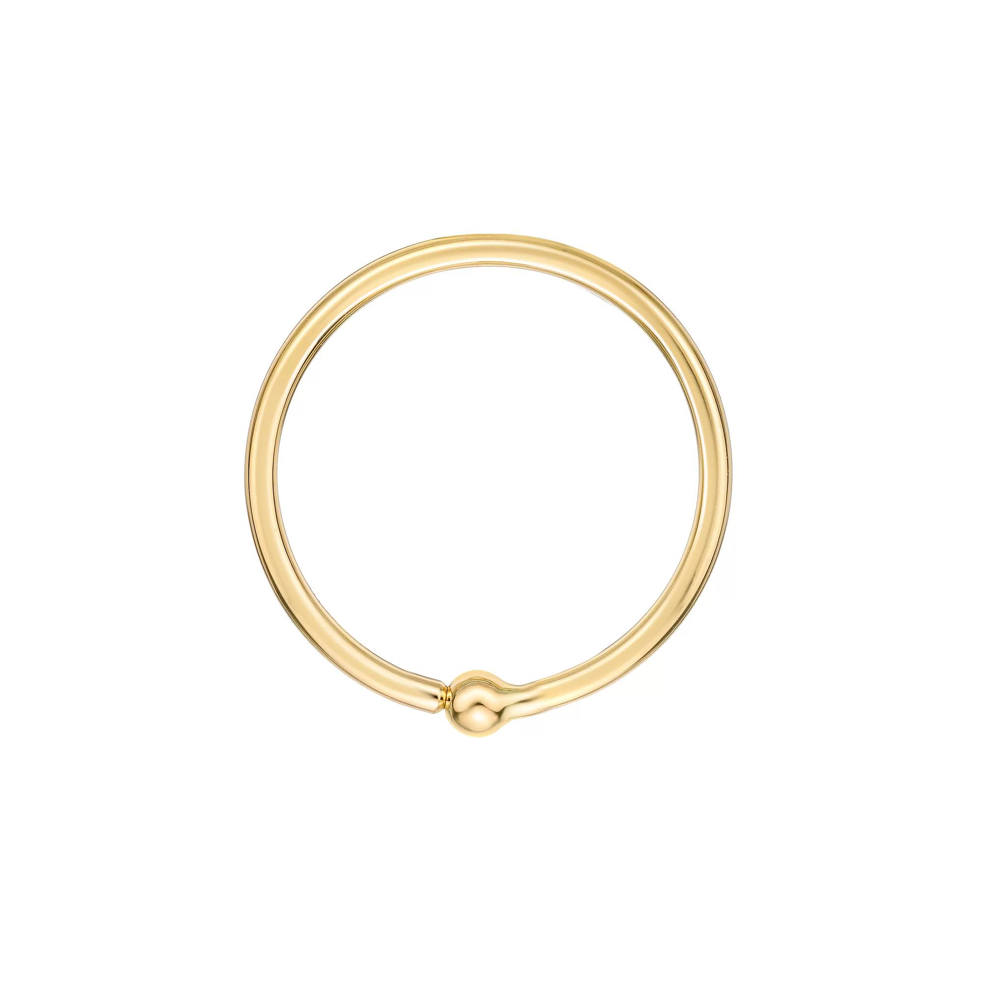 Lila Moon 14k Gold Captive Bead Hoop Nipple Ring, Women's Product Image