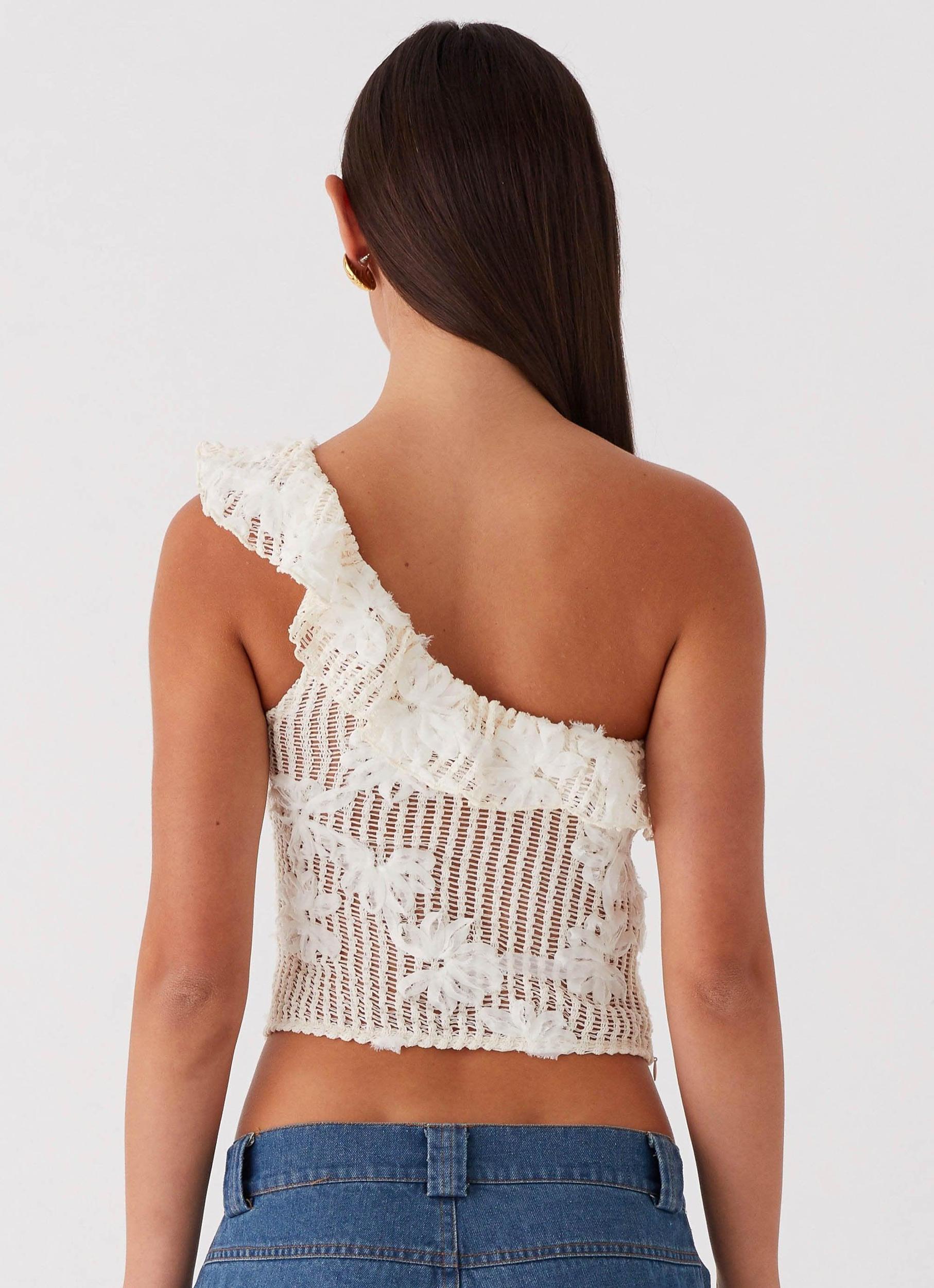 Juilette One Shoulder Top - Ivory Product Image