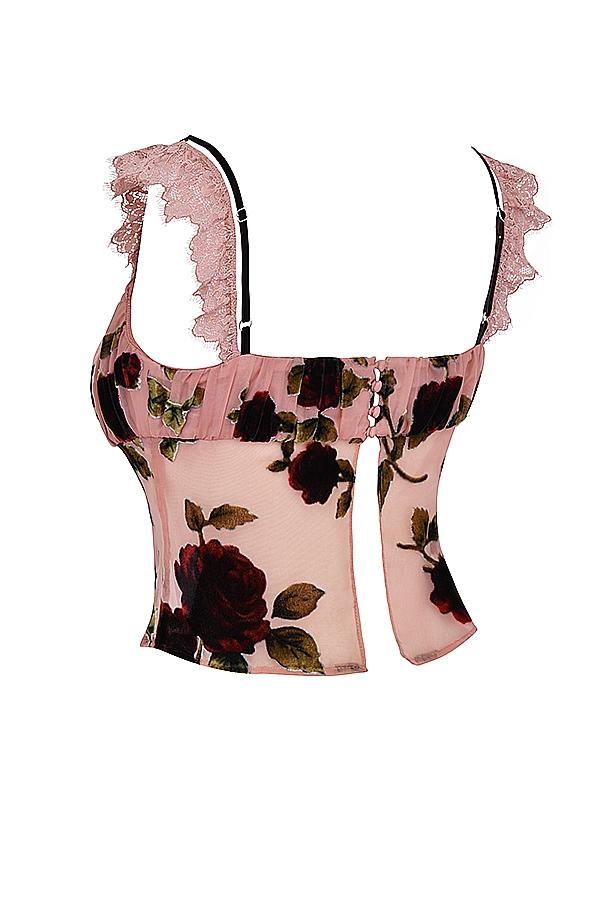 Graciela  dusty pink devore top - sale Product Image
