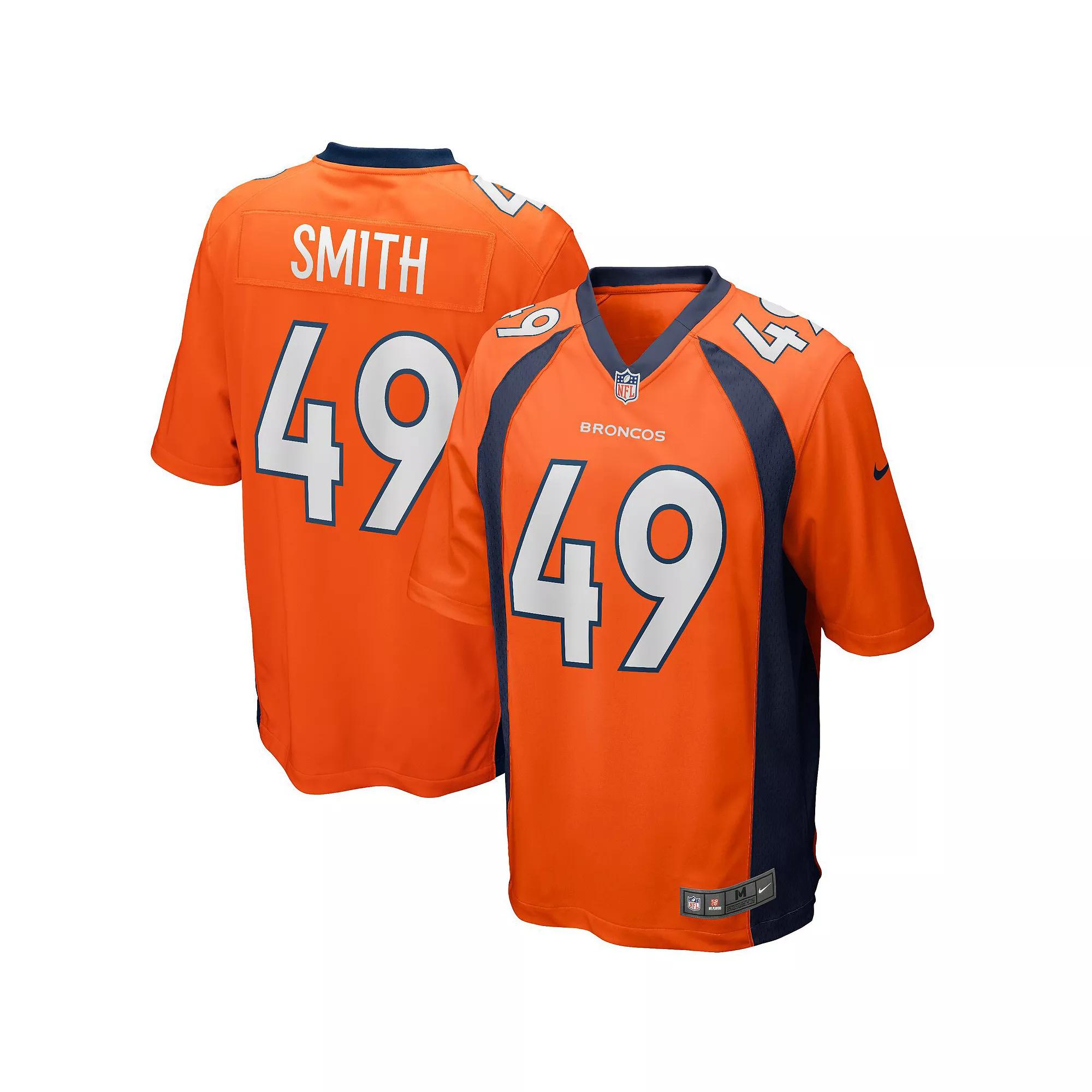 Men's Nike Dennis Smith Orange Denver Broncos Game Retired Player Jersey, Size: 3XL Product Image