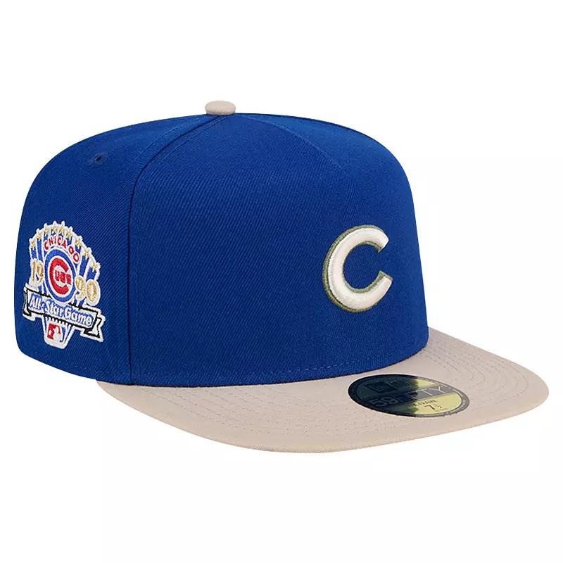 Men's New Era Royal Chicago Cubs Canvas A-Frame 59FIFTY Fitted Hat,  Product Image
