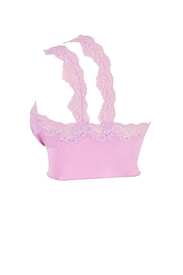 Lorena  pink floaty cropped top Product Image