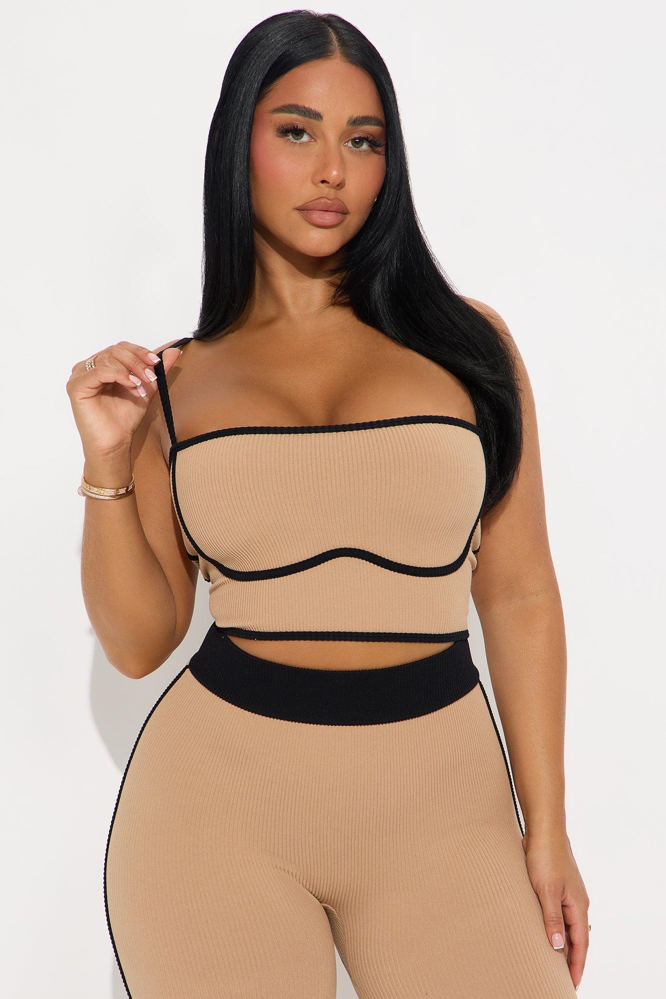 Pushing Limits Seamless Legging Pant Set - Taupe/combo Product Image