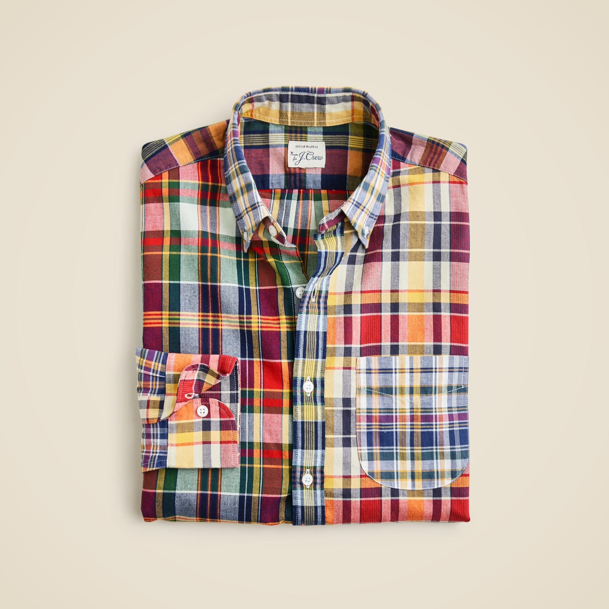 Indian madras shirt in patchwork plaid Product Image