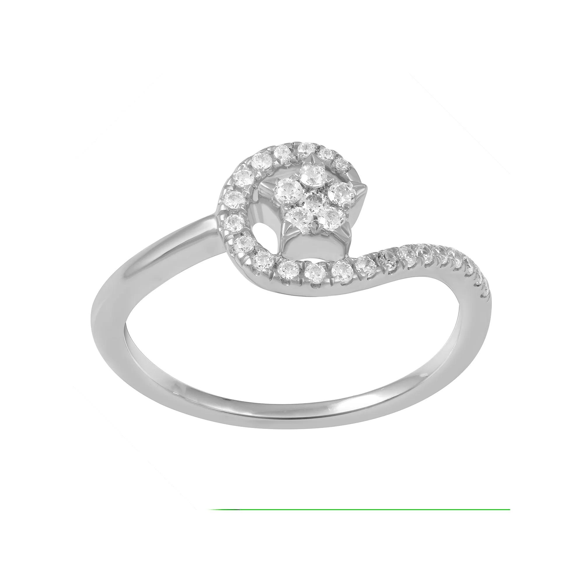 Royal Aura Sterling Silver 1/4 Carat T.W. Diamond Star Swirl Ring, Women's,  Product Image