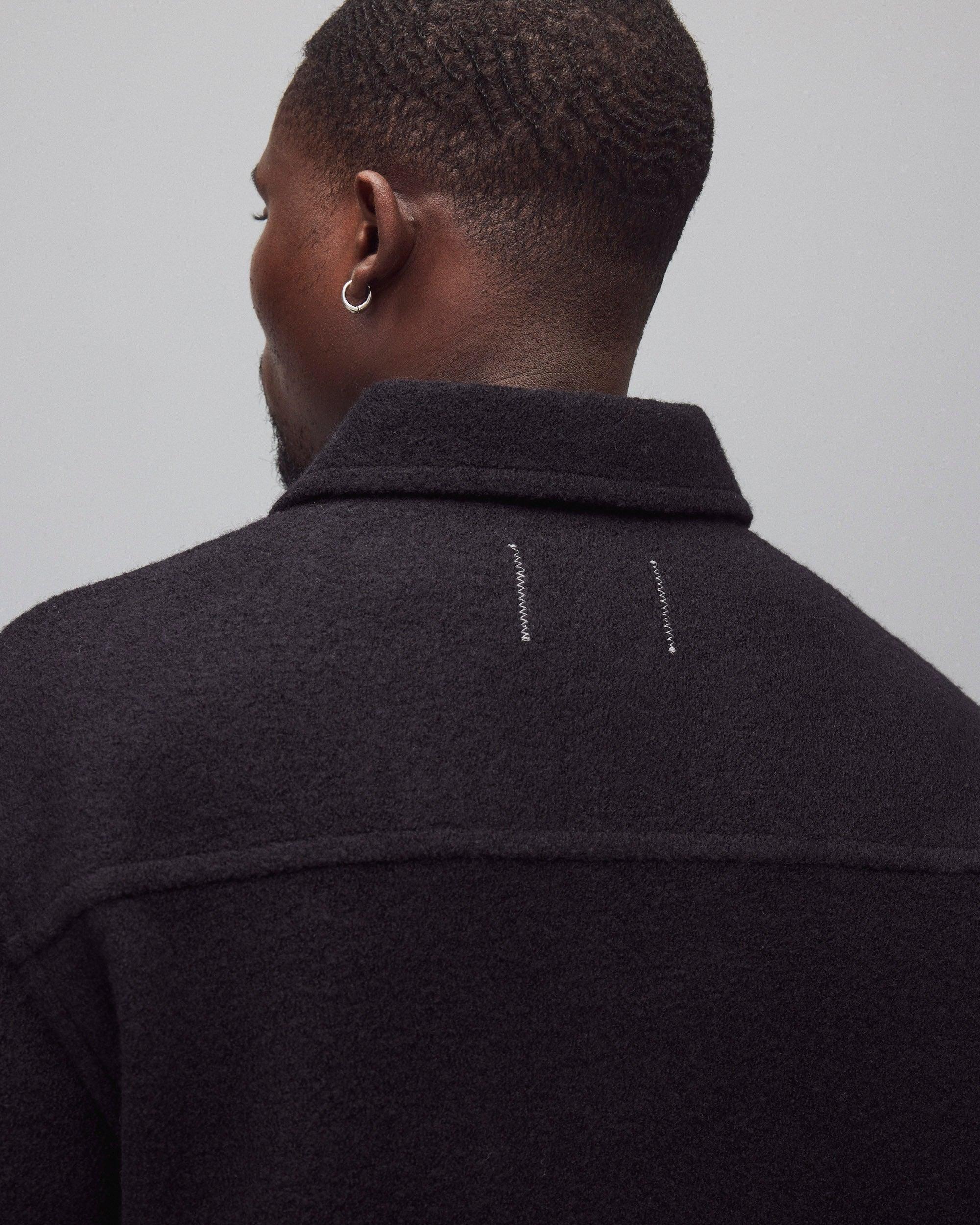 Plus Size Twill Patchwork Contrast Trim Button Up Blazer Black Women Office Plain Contrast Sleeve Long Sleeve Suit Collar 14-16/1X Office Blazers BloomChic Product Image