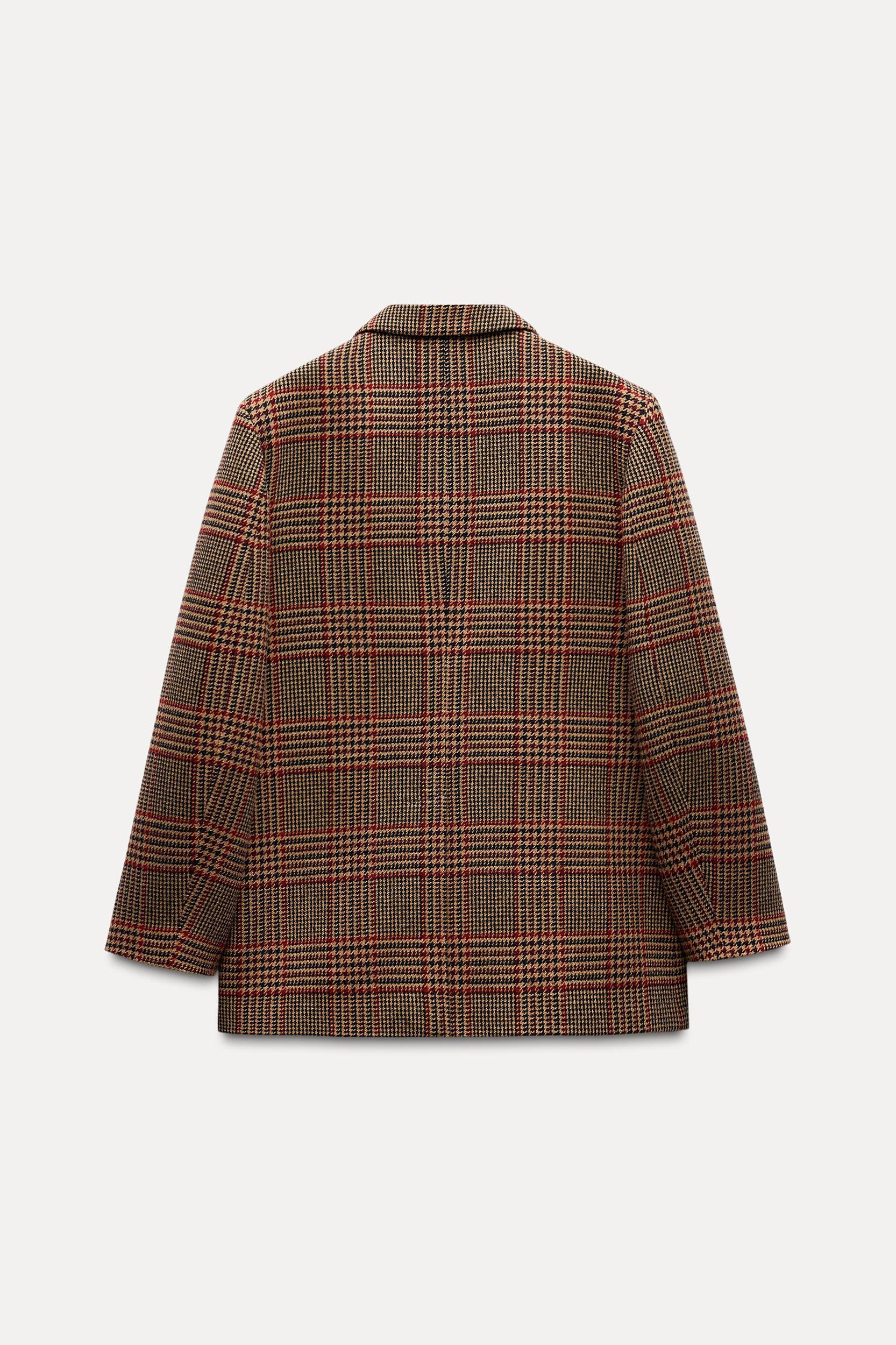 WOOL BLEND PLAID BLAZER ZW COLLECTION Product Image