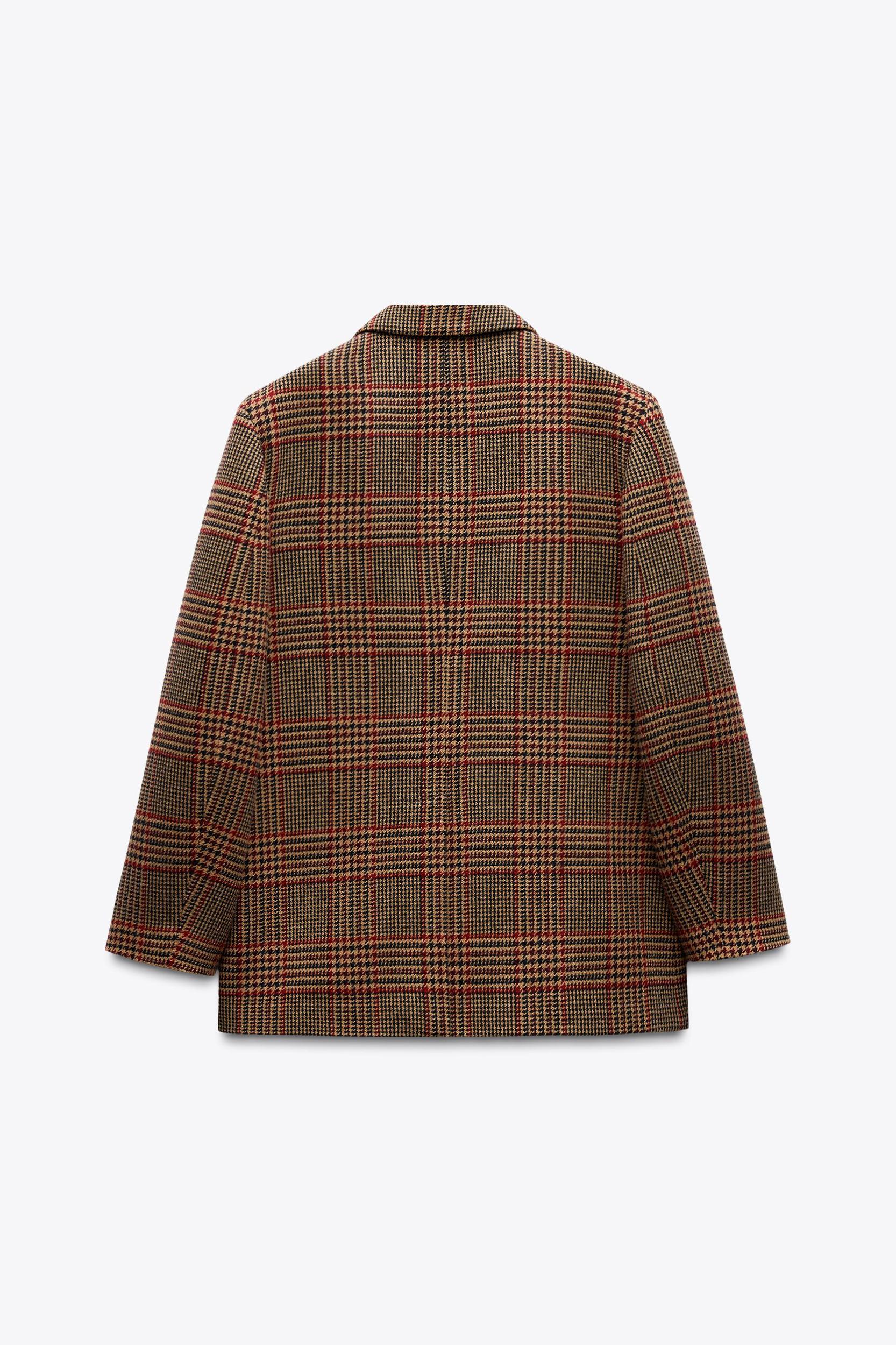 WOOL BLEND PLAID BLAZER ZW COLLECTION Product Image