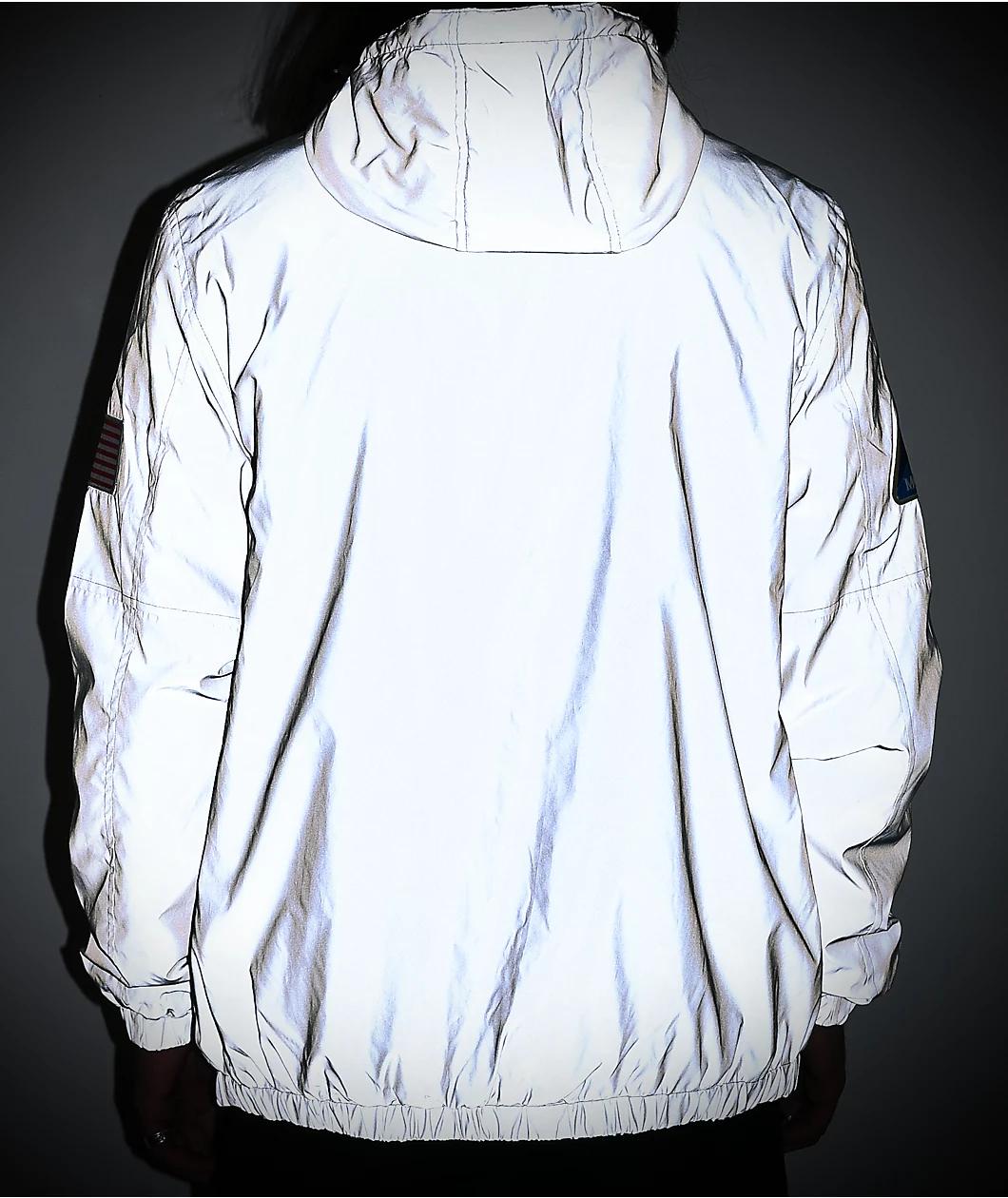 Members Only Space Suit Silver Reflective Pullover Jacket Product Image