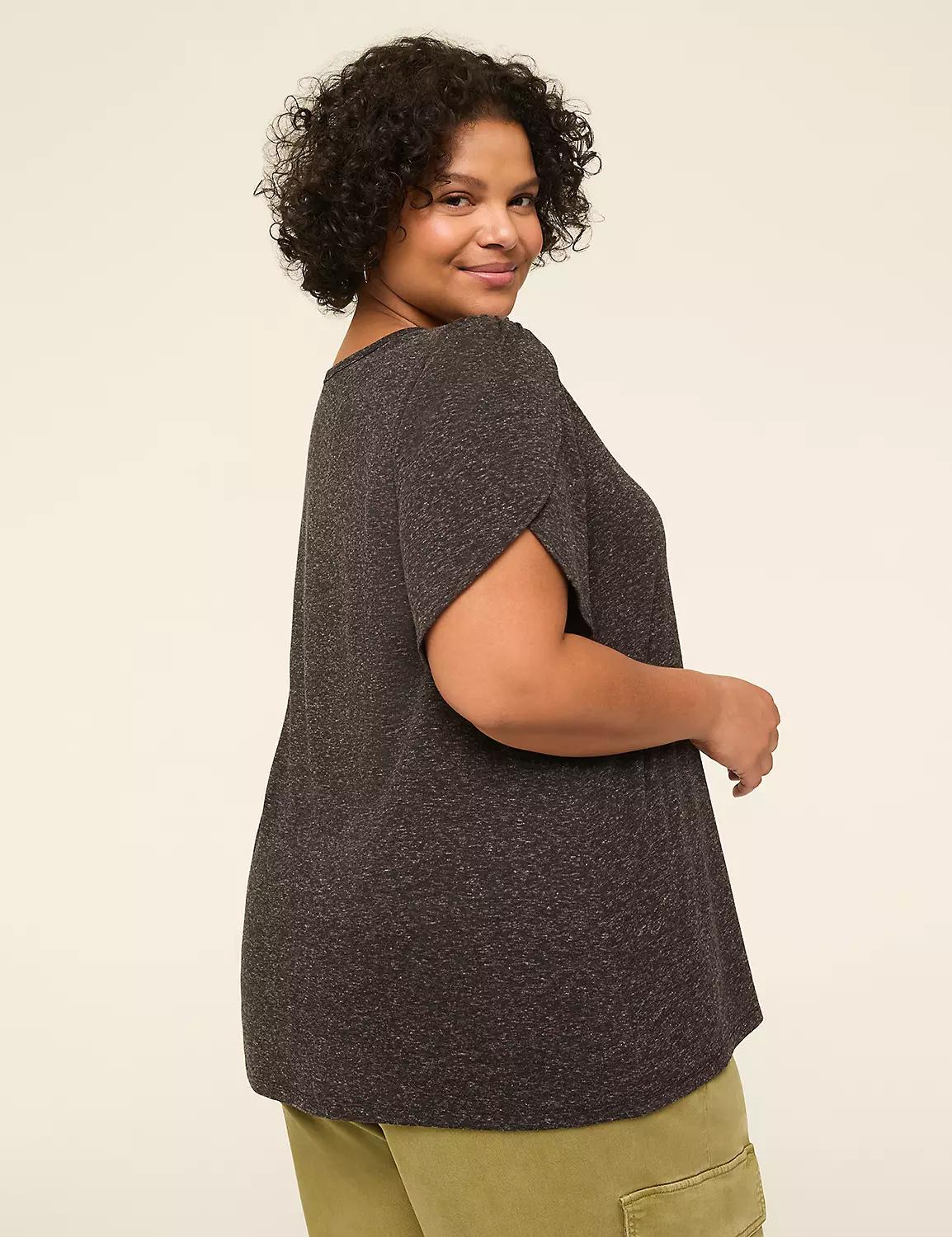 Knit Linen Tulip-Sleeve Top Product Image
