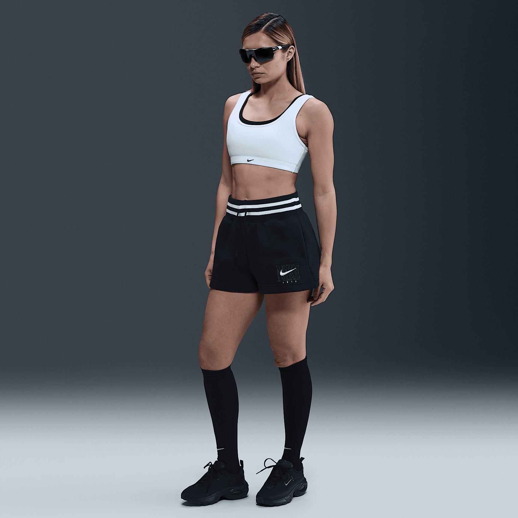 Womens Nike Sportswear Phoenix Fleece High-Waisted Loose Graphic Shorts | HJ1288-010 Product Image