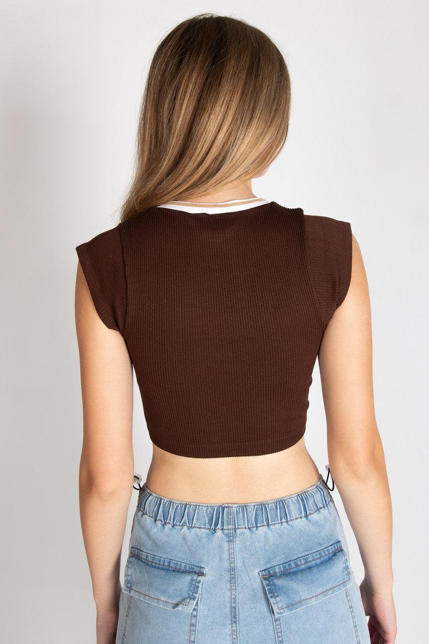 Sporty Notch Neck Seamless Tee Product Image