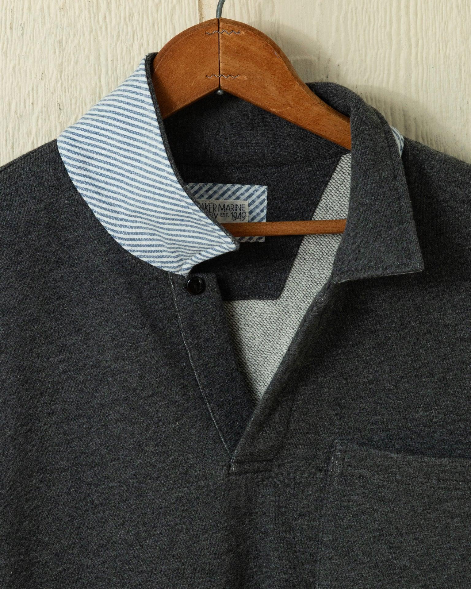 Acadia Polo in Charcoal Heather Loopback Terry Product Image