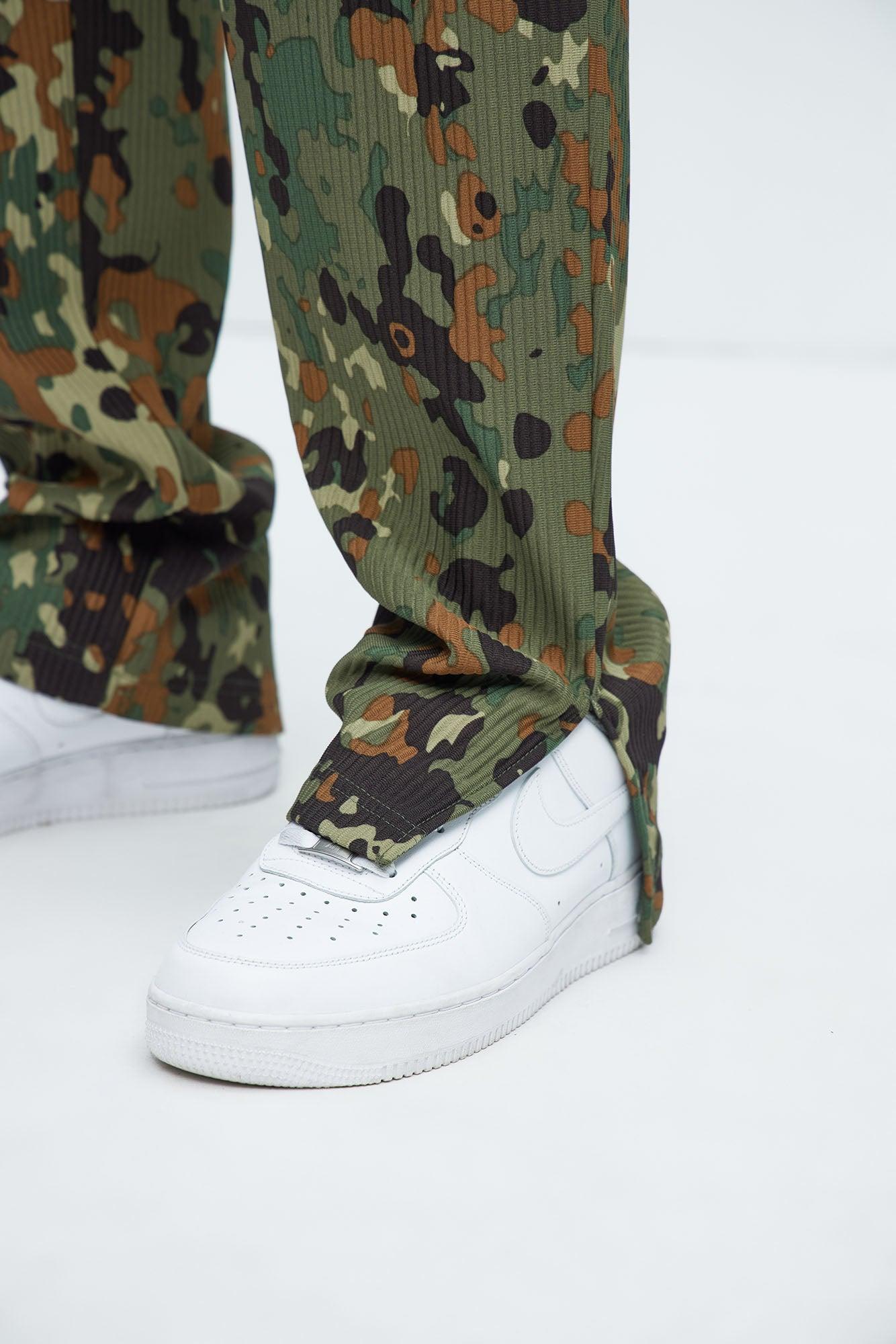 Show Up Slim Slit Pants - Camouflage Product Image