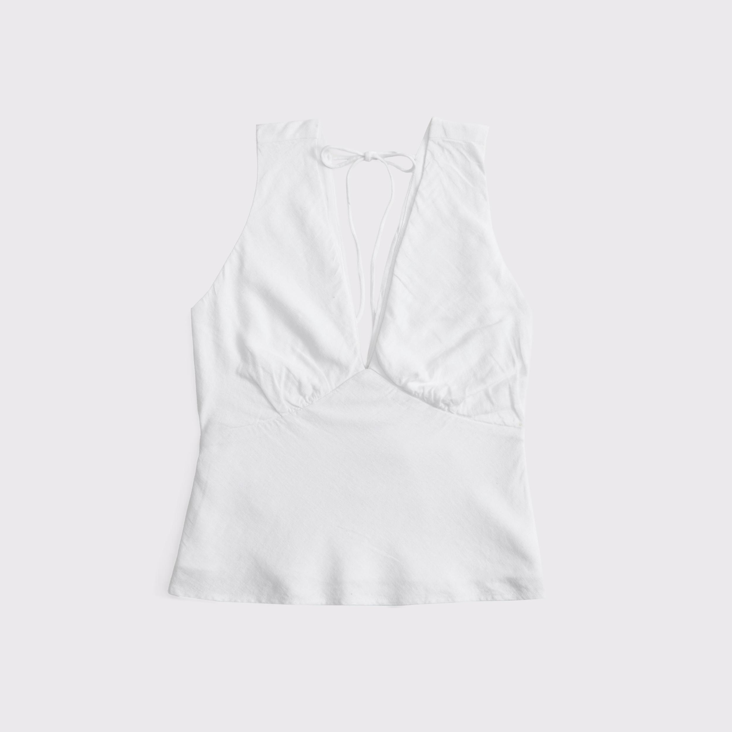  Linen-Blend Tie-Back Set Top Product Image