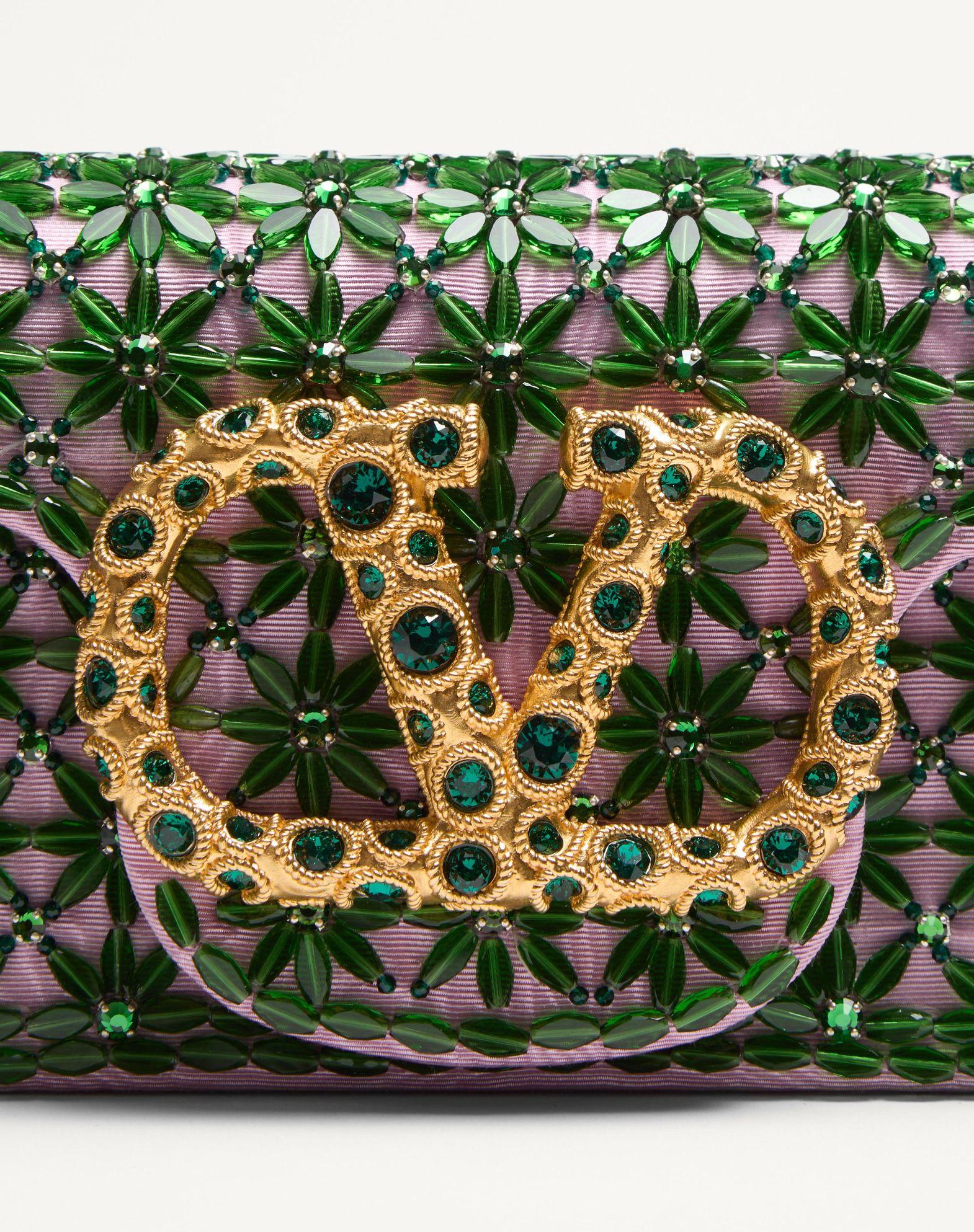 Valentino Garavani Locò Small Shoulder Bag Embroidered With Jewel Logo Product Image