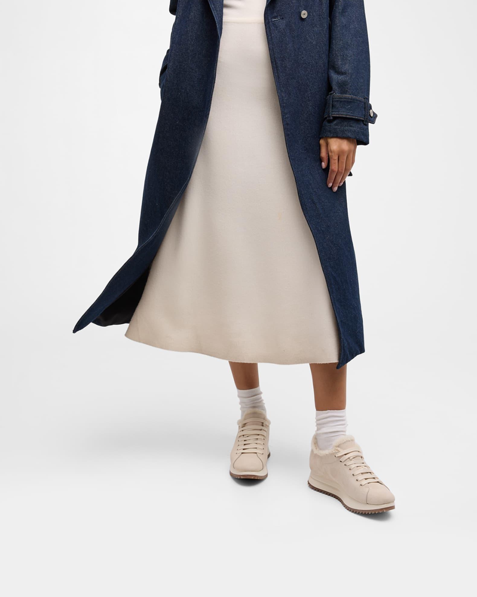 Orinda Suede Shearling Platform Sneakers Product Image