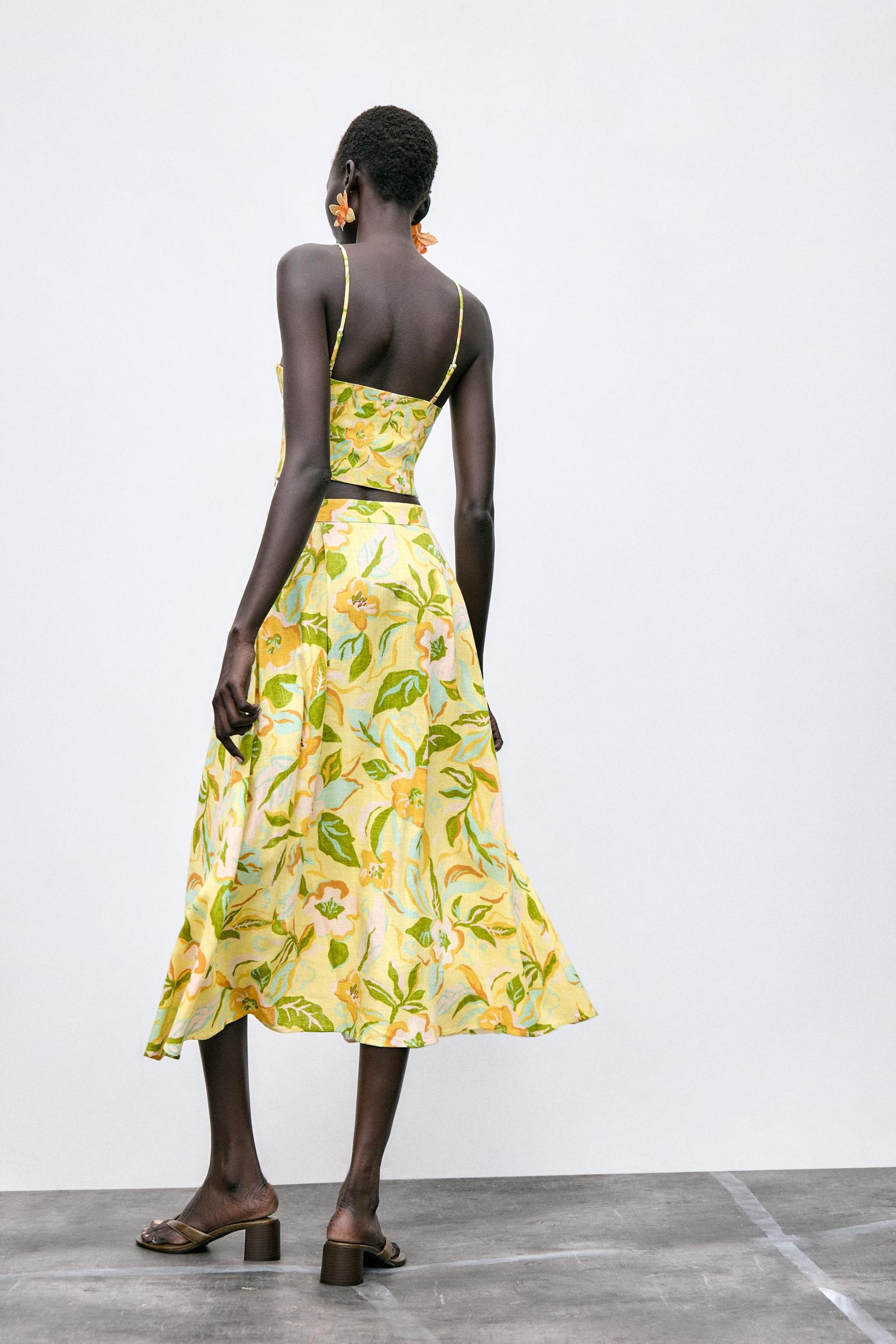 PRINTED LINEN SKIRT Product Image
