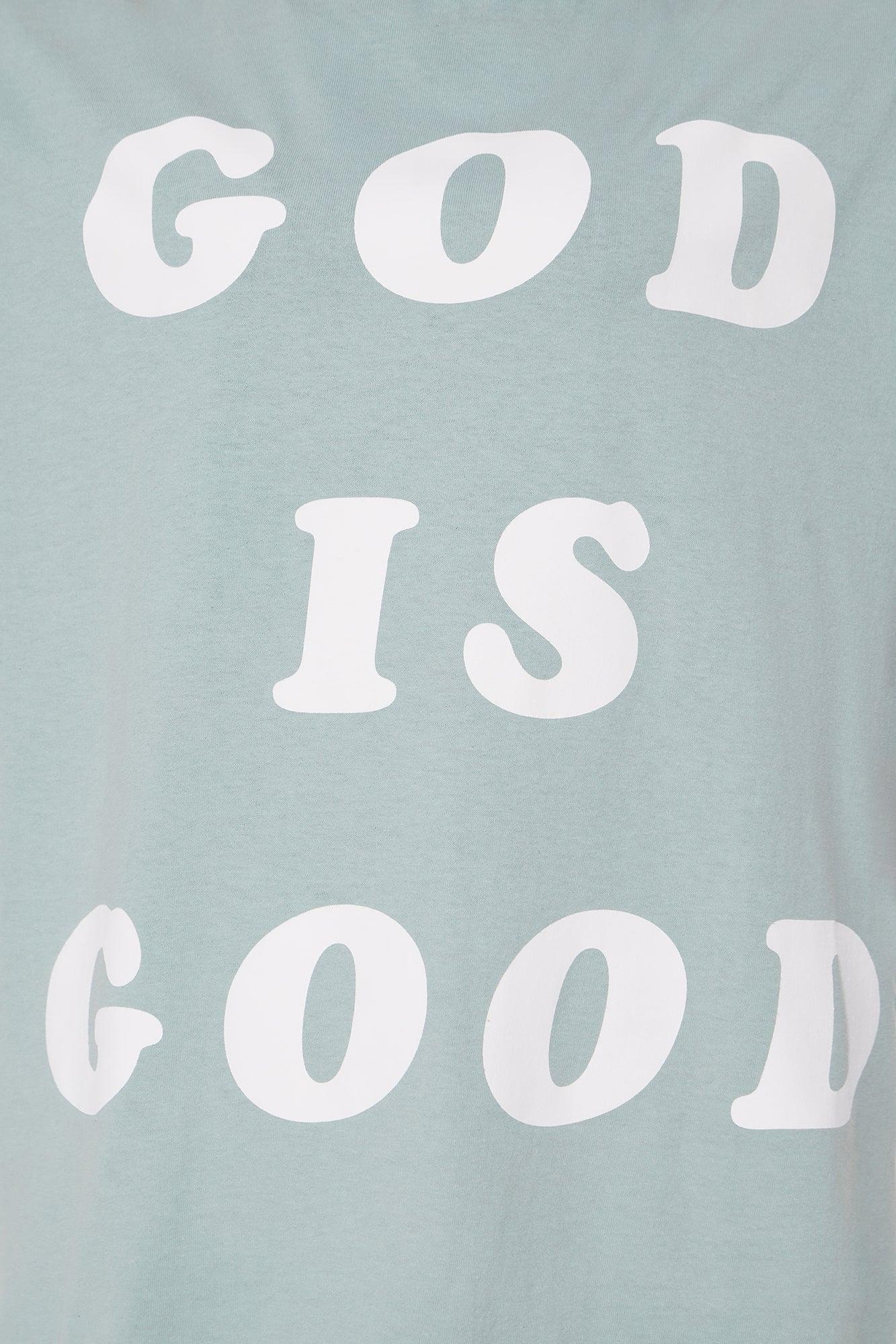 God Is Good All The Time Washed Oversized Tee - Sage Product Image