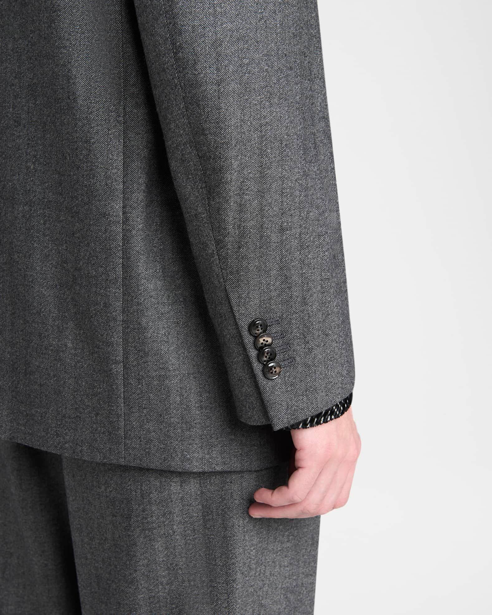 Men's Chevron Pattern Wool Cashmere Blend Shawl Lapel Double Breasted Suit Product Image