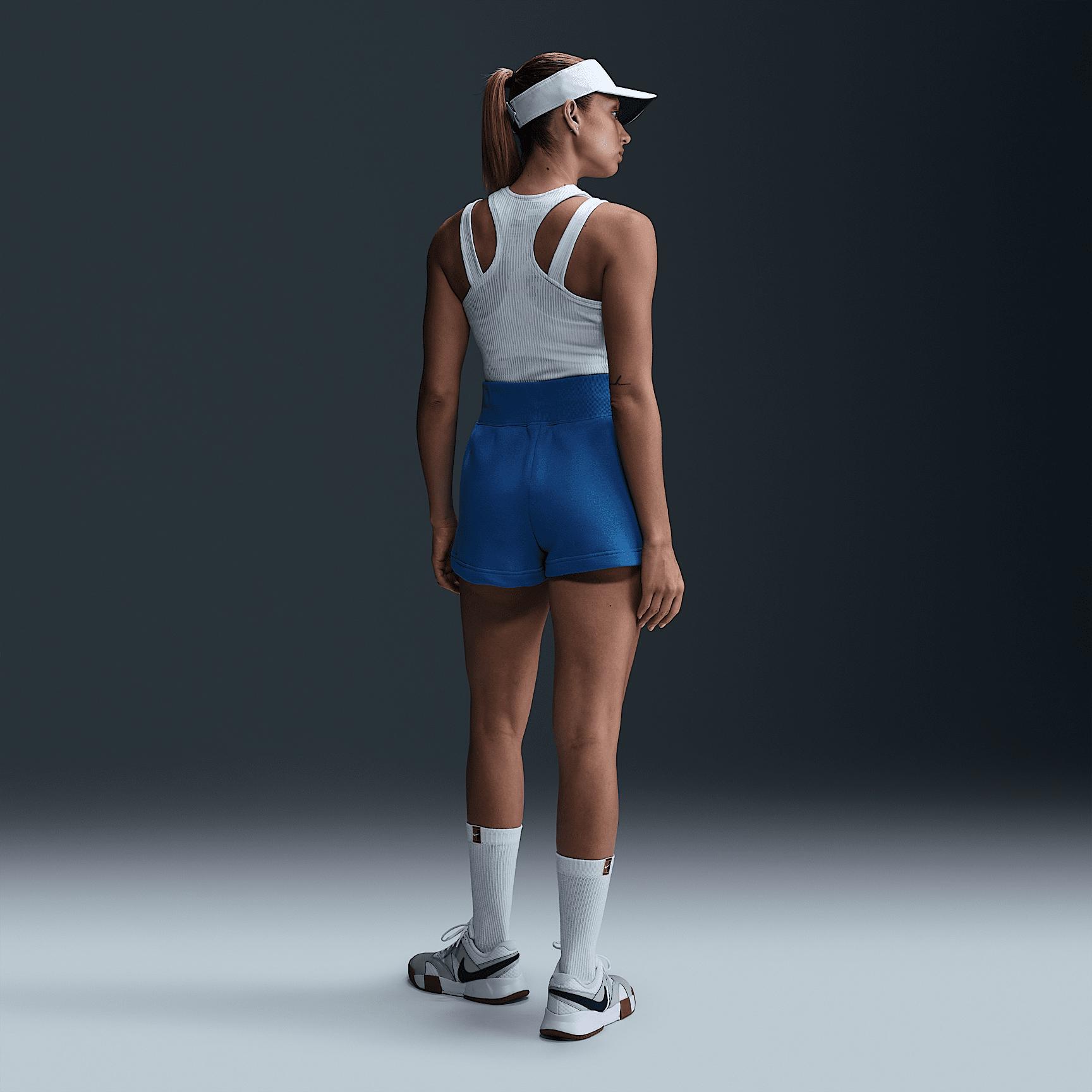 Nike Womens Court Phoenix Fleece High-Waisted Loose Shorts | HQ0364-010 Product Image