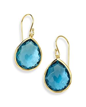 Womens Rock Candy Medium 18K Green Gold & London Blue Topaz Teardrop Earrings Product Image