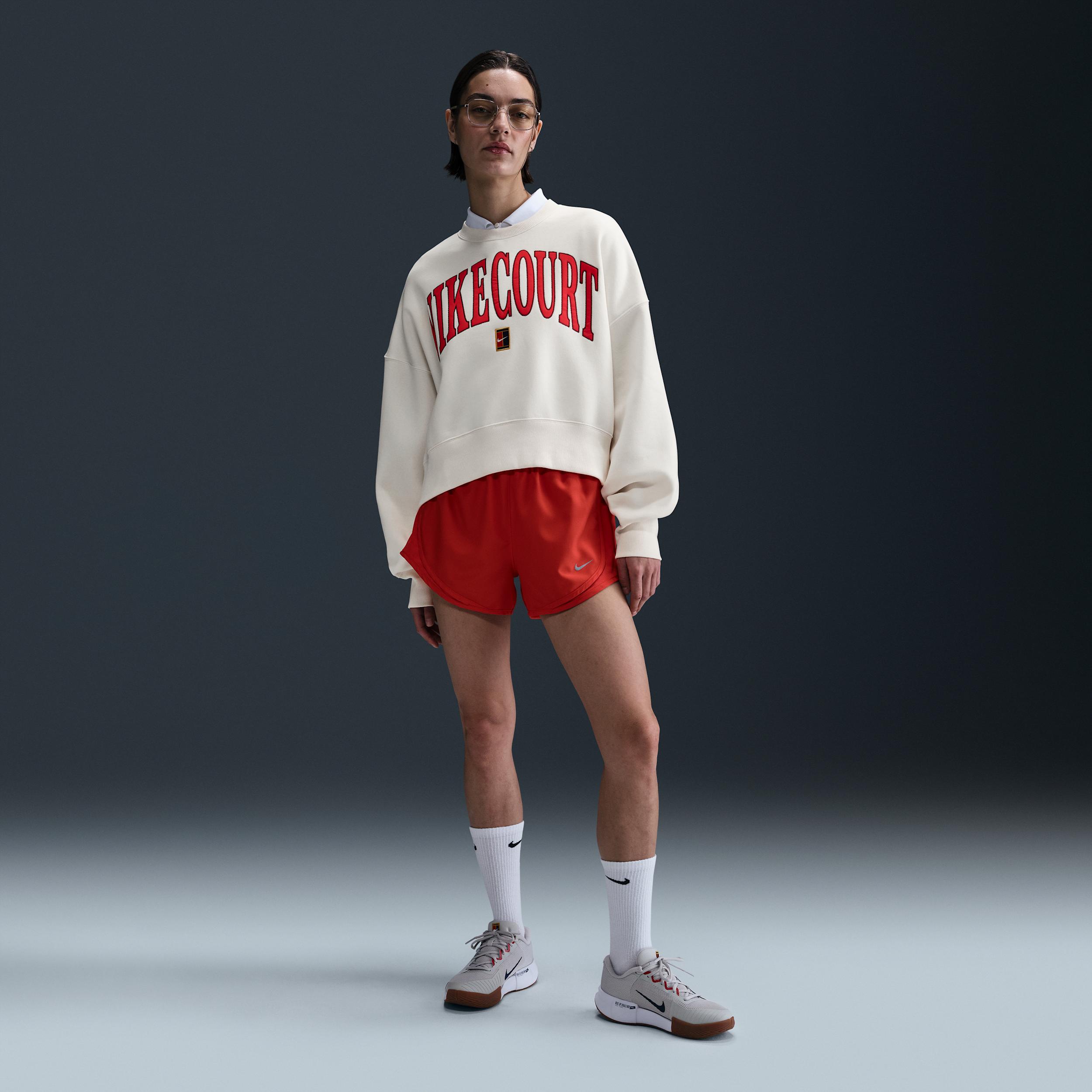 Nike Womens Court Phoenix Fleece Over-Oversized Crew-Neck Tennis Sweatshirt | HQ0351-010 Product Image