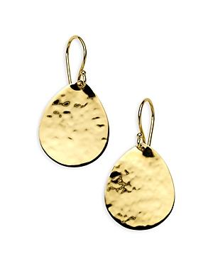 Large Crinkle Teardrop Earrings in 18K Gold Product Image