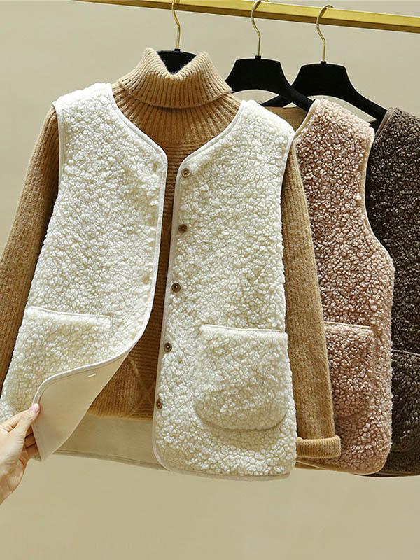 Loose Warm Lambswool Vest  Product Image