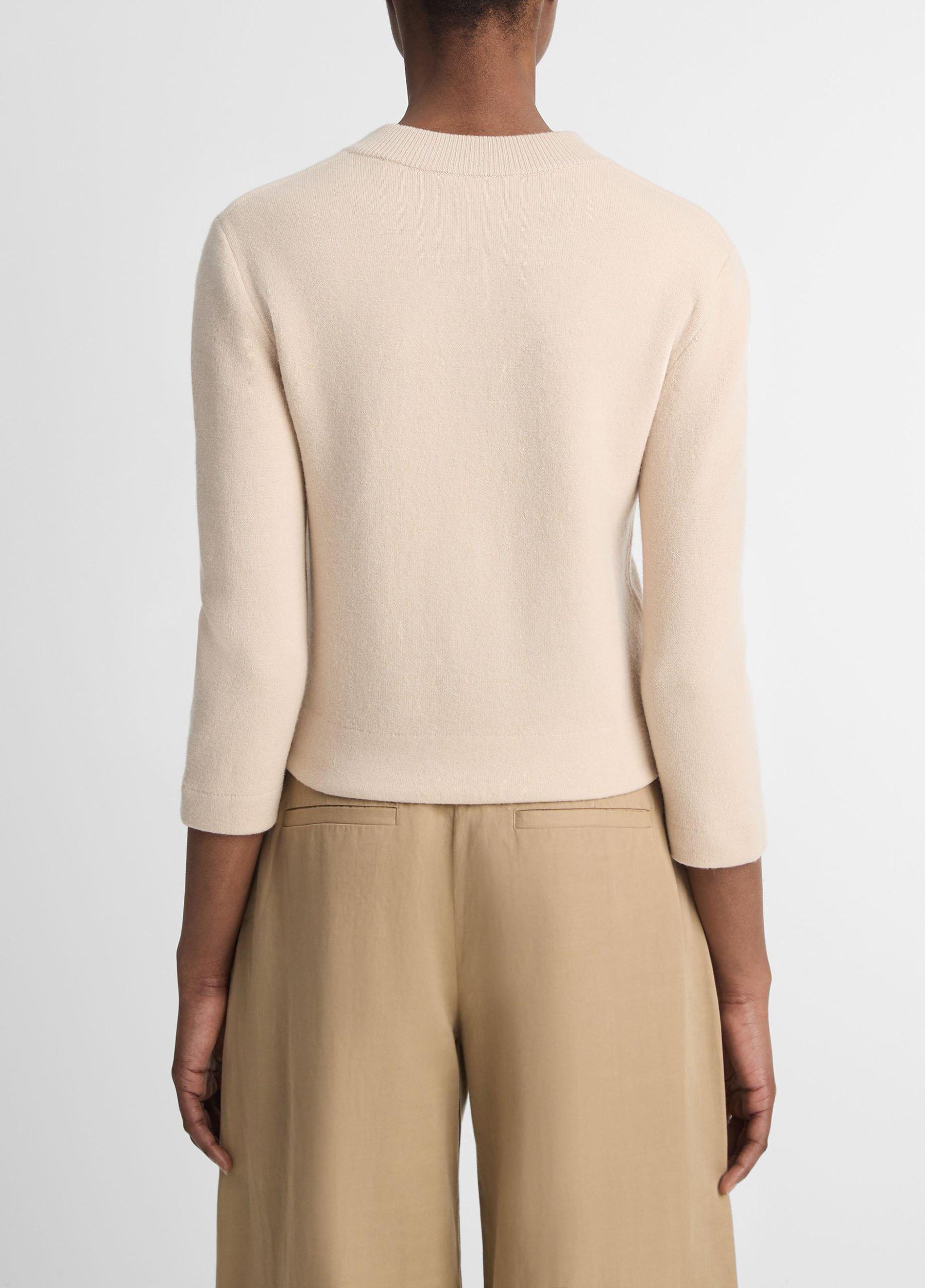 Wool-Blend Shrunken Snap Cardigan Product Image