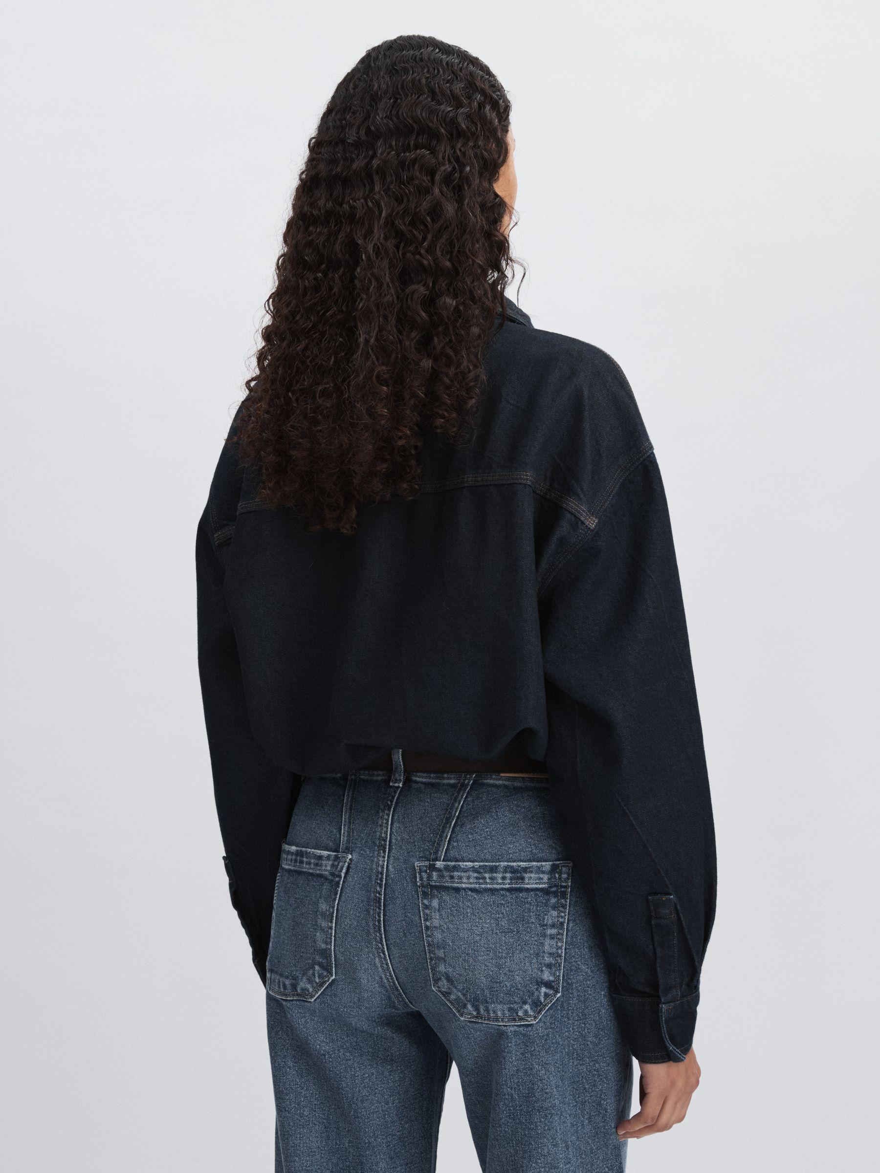 Good American Oversized Denim Shirt in Dark Indigo Product Image
